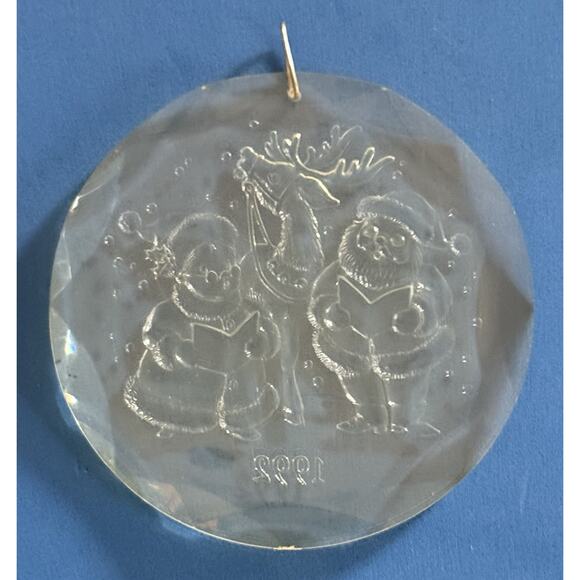 1992 Holiday Treasures Collectors Ornament Acrylic Santa Mrs. Claus Rudolph - Picture 4 of 11